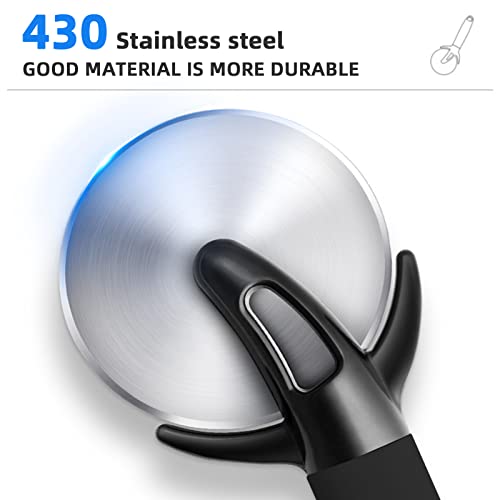 KUFUNG Pizza Cutter Wheel, Super Sharp Pizza Slicer with Non Slip Handle for Pizza, Pies, Waffles and Dough Cookies, Easy to Use and Clean (Black)