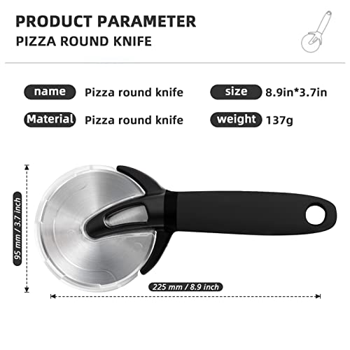 KUFUNG Pizza Cutter Wheel, Super Sharp Pizza Slicer with Non Slip Handle for Pizza, Pies, Waffles and Dough Cookies, Easy to Use and Clean (Black)