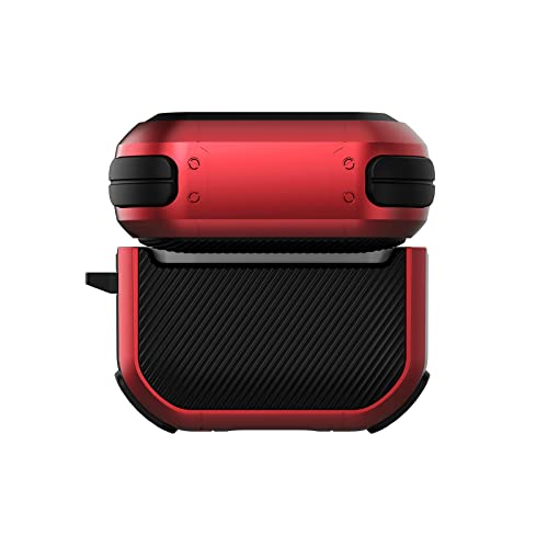 SaharaCase Armor Series Case and Kit for Apple AirPods 3 (2021 3rd Generation) [Rugged] Full Body Protection Antislip Grip Slim with Keychain (Red)