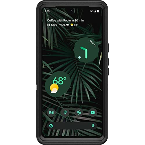 OtterBox Pixel 6 Pro Defender Series Case - BLACK, rugged & durable, with port protection, includes holster clip kickstand