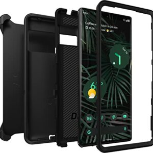 OtterBox Pixel 6 Pro Defender Series Case - BLACK, rugged & durable, with port protection, includes holster clip kickstand