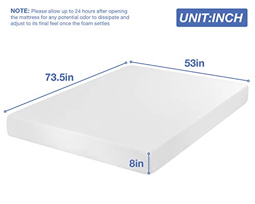 BLKMTY Mattress Full 73.5" x 53" x 8" Bed Mattress Gel Full Mattress Gel Memory Foam Mattress Full Size for Cool Sleep Pressure Relief Medium Firm Mattress CertiPUR-US Certified/Bed-in-a-Box