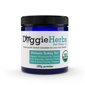ultimate turkey tail 8:1 extract by doggie herbs – 389mg beta glucan per 1g scoop (39%), contains only polysaccharides – 100g
