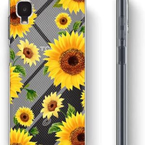 YJROP (3-Pack) for Alcatel TCL A3 A509DL/for TCL A30 Case, Soft Clear TPU [Scratch-Resistant] Drop Silicone Bumper Protection Shockproof Phone Case Cover for Alcatel TCL A3 A509DL,Flower