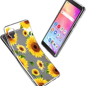 YJROP (3-Pack) for Alcatel TCL A3 A509DL/for TCL A30 Case, Soft Clear TPU [Scratch-Resistant] Drop Silicone Bumper Protection Shockproof Phone Case Cover for Alcatel TCL A3 A509DL,Flower