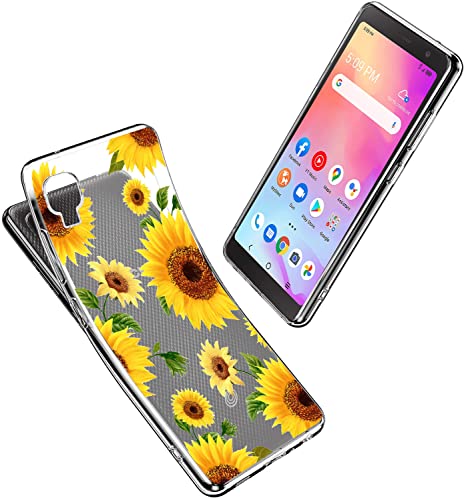 YJROP (3-Pack) for Alcatel TCL A3 A509DL/for TCL A30 Case, Soft Clear TPU [Scratch-Resistant] Drop Silicone Bumper Protection Shockproof Phone Case Cover for Alcatel TCL A3 A509DL,Flower