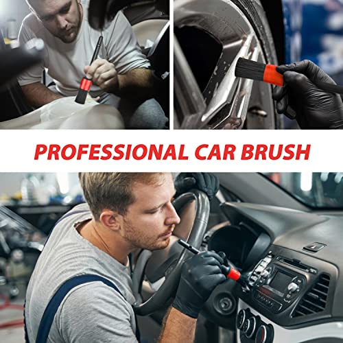 10 Pcs Car Detailing Brush Set ,Including 5 pcs Detail Brush , 3 pcs Wire Brush , Air Conditioner Brush and Microfiber Towel for Cleaning Wheels,Dashboard,Interior,Exterior,Leather, Air Vents, Emblems