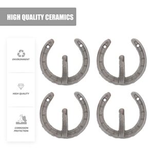 Happyyami Coat Hooks 4pcs Vintage Wall Hanger Cast Iron Horseshoe Hooks Heavy Duty Clothes Hanger for Hanging Coat Hat Key Towel