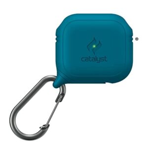 catalyst influence series waterproof and drop proof case for airpods 3, with premium carabiner, compatible wireless charging, one-piece design, soft-touch, high drop protection - marine blue