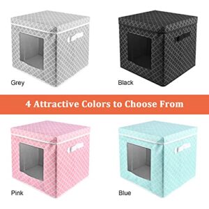 Keaxinty Fabric Storage Boxes With Lids, 3 Pack of 13 inch Cube Storage Bins, Foldable Organizer to Store Toys,Towels,Clothes,Books in Home, Shelves,Bedroom,Office