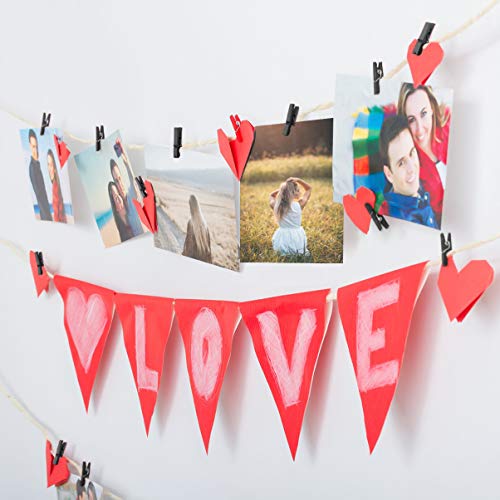 SEWACC Mini Clothespins Wooden Photo Clips Mini Clothes Pins 100pcs Decorative Wood Clips for Wall Hanging Pictures