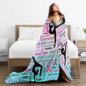 Kenaat Throw Blanket I Love Gymnastics Blanket Soft Lightweight Bed Blanket for Women Men Kids Blankets for Couch Sofa All Season