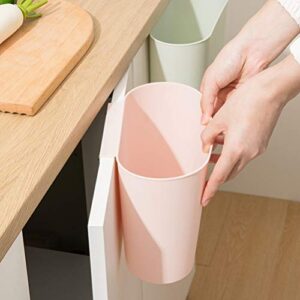 Angoily Hanging Trash Can Garbage Basket: Kitchen Hanging Waste Bin Deskside Rubbish Can Under Sink Cabinet Trash Bucket for Kitchen Bathroom Pink