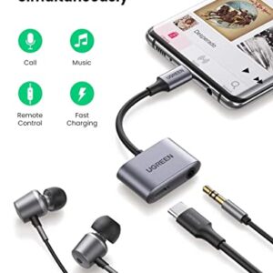 UGREEN Braided USB C to 3.5mm Audio Adapter and 2 in 1 USB C to 3.5mm Headphone and Charger Adapter Bundle