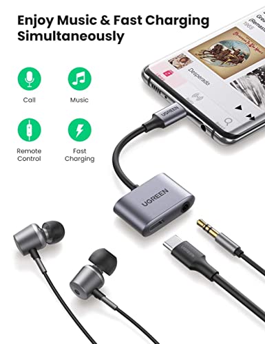 UGREEN Braided USB C to 3.5mm Audio Adapter and 2 in 1 USB C to 3.5mm Headphone and Charger Adapter Bundle