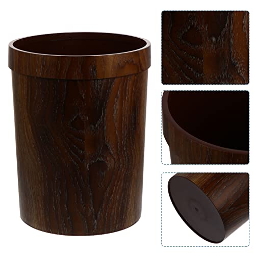 Cabilock Plastic Round Trash Waste Can: Wastebasket Garbage Container Bin for Bathroom Bedroom Kitchen Home Office and Kids Room Waste Bin Coffee