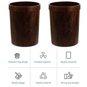 Cabilock Plastic Round Trash Waste Can: Wastebasket Garbage Container Bin for Bathroom Bedroom Kitchen Home Office and Kids Room Waste Bin Coffee