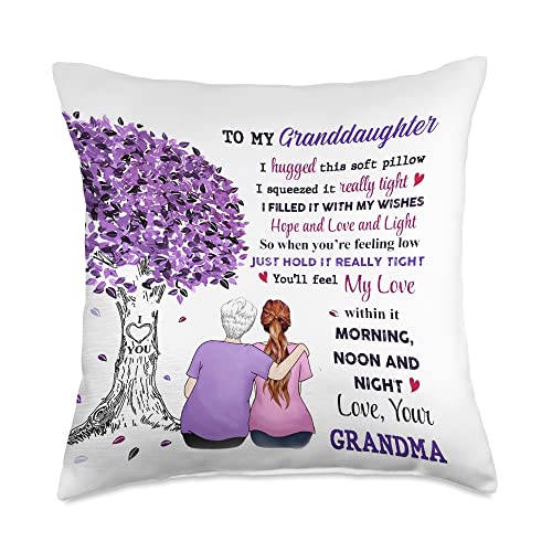 To My Granddaughter I Hugged This Soft Pillow Squeezed Throw Pillow, 18x18, Multicolor