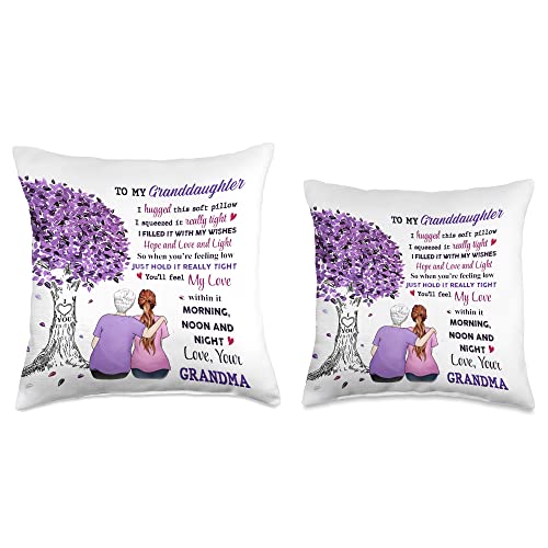 To My Granddaughter I Hugged This Soft Pillow Squeezed Throw Pillow, 18x18, Multicolor