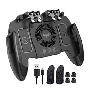 furzeqifa pubg mobile controller joystick turnover button gamepad for pubg ios android six finger operating gamepad with cooling fan