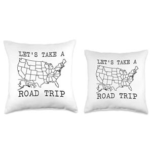 Let's Take A Road Funny Trip - Camping Throw Pillow, 18x18, Multicolor