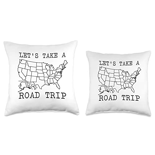 Let's Take A Road Funny Trip - Camping Throw Pillow, 18x18, Multicolor