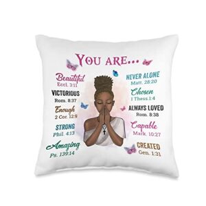 you are black girl pride beautiful - victorious enough throw pillow, 16x16, multicolor