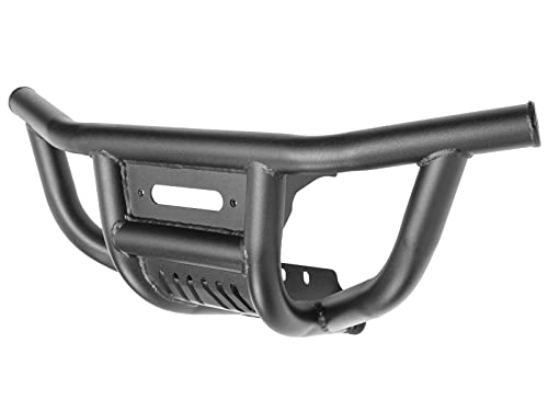 SuperATV Winch-Ready Front Bumper for Polaris RZR XP Turbo S (See Fitment) - Made of Heavy Duty Steel Tubing - 4500 Lb. SuperATV Winch with Synthetic Rope Included - Black, UV Resistant Powder Coating