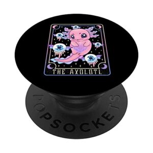 axolotl tarot card pastel goth kawaii cute axolotl women popsockets swappable popgrip