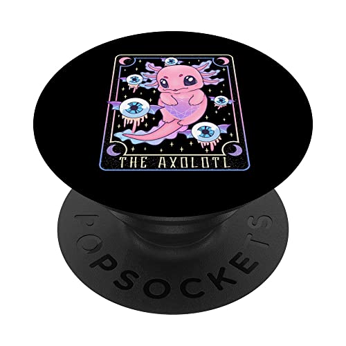 Axolotl Tarot Card Pastel Goth Kawaii Cute Axolotl Women PopSockets Swappable PopGrip