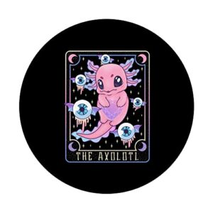 Axolotl Tarot Card Pastel Goth Kawaii Cute Axolotl Women PopSockets Swappable PopGrip