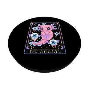 Axolotl Tarot Card Pastel Goth Kawaii Cute Axolotl Women PopSockets Swappable PopGrip