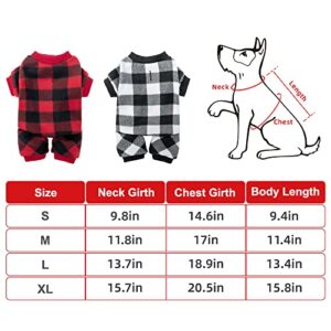 MUDAN Dog Sweaters Grid for Cold Weather Cat Apparel (RED, M)