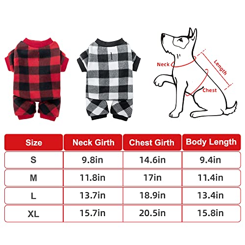 MUDAN Dog Sweaters Grid for Cold Weather Cat Apparel (RED, M)