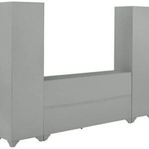 Crosley Furniture Tara 3-Piece Sideboard and Bookcase Set, Distressed Gray