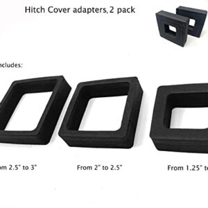 eVerHITCH 3", 2.5" and 2" Adapter Insert for Adapting Hitch Cover to Various Size Hitch RECEIVERS, Fits 3", 2.5" and 2" Receivers