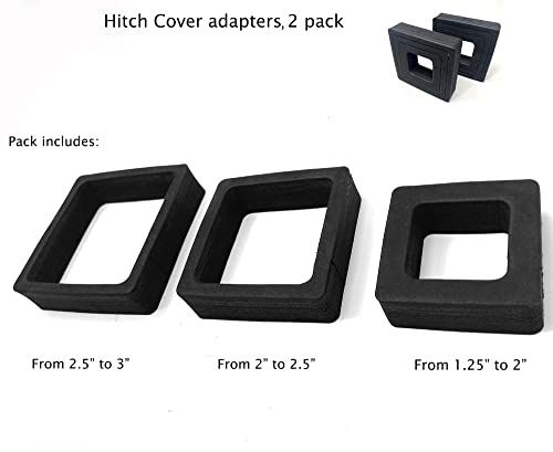 eVerHITCH 3", 2.5" and 2" Adapter Insert for Adapting Hitch Cover to Various Size Hitch RECEIVERS, Fits 3", 2.5" and 2" Receivers