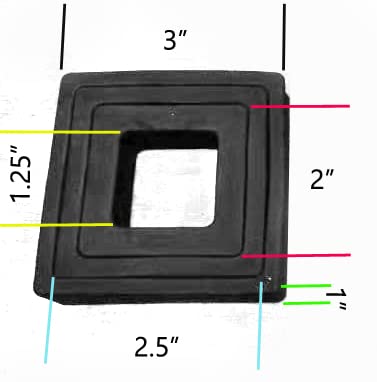 eVerHITCH 3", 2.5" and 2" Adapter Insert for Adapting Hitch Cover to Various Size Hitch RECEIVERS, Fits 3", 2.5" and 2" Receivers