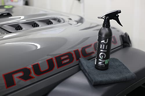 Reign System Ceramic Waterless Wash 16 Oz - Clean and Protect Your Car In One Easy Step - Extremely Slick - Professional Grade Ceramic - Deep Shine - Wet Or Dry Application For Your Car Detailing Kit