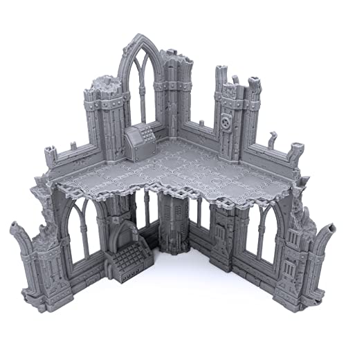 EnderToys Gothic Sci-Fi Ruins by Terrain4Print (Set C), 3D Printed Tabletop RPG Scenery and Wargame Terrain for 28mm Miniatures