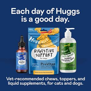 HUGGIBLES Stress & Anxiety Support Liquid Supplement for Dogs & Cats – with Hemp Seed Oil, EPA & DHA – Daily Calming Relief for Pets – Naturally Helps Anxiety & Stress – Antioxidants for Longevity