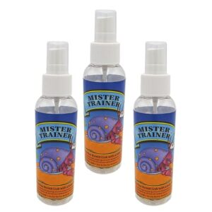 needzo hermit crab misting spray bottle for cages and terrariums, water bottles for crabs, reptiles, and amphibians, first pet starter kit, pack of 3, 6.5 inches