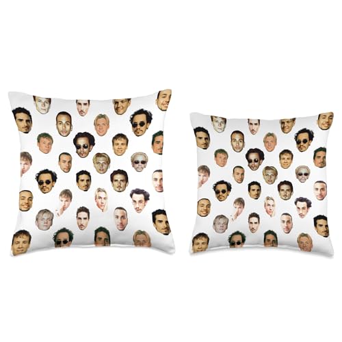 Backstreet Boys Official Backstreet Boys – Repeated Faces White Throw Pillow, 18x18, Multicolor