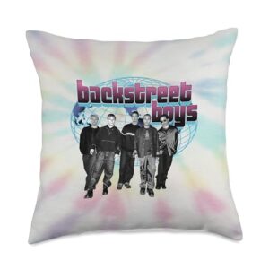 backstreet boys official backstreet boys – globe vintage tie dye throw pillow, 18x18, multicolor
