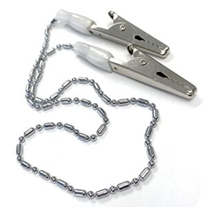 10 pack metal chain bib clip holders for dental bibs - lanyard with ball chains & alligator clamps to hold napkin, covers, mask for dentist clinic