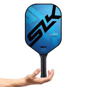 SLK Evo Hybrid Pickleball Paddle | Featuring C6-Flex Power Fiberglass Pickleball Paddle Face with a Rev-Core Power Polymer Core | Designed in The USA | Blue