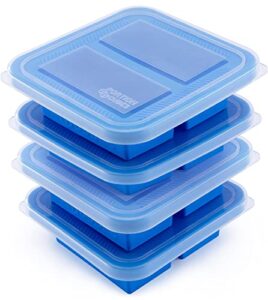 portion cubes soup cubes freezer tray with lid, 1-cup portions, pack of 4 containers