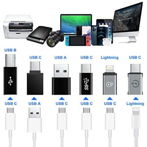 USB to USB C,Type C Female to USB Male,Type C Male to Type C Female,Compatible Samsung GalaxyMode,iPhone 13pro 12 ProXR 8 7,Laptop, PC