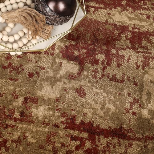 Superior Indoor Area Rug, Jute Backed Modern Abstract Rugs for Living Room, Dining, Kitchen, Office, Bedroom, Hardwood Floor Decor, Afton Collection, Auburn, 6' x 9'