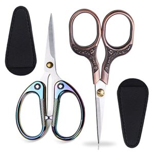 kistarch 2pcs vintage precision scissors,sewing scissors for embroidery,craft, art work & everyday use,threading, needlework - diy tools,sturdy sharp scissors for office home